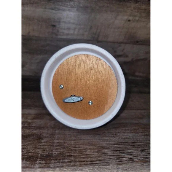 White Porcelain Christmas Musical Bell With Christmas Tree And Blue Bow 6 inch - Picture 6 of 7